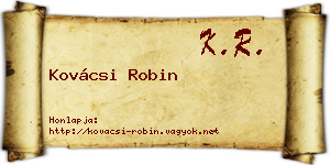 Kovácsi Robin névjegykártya